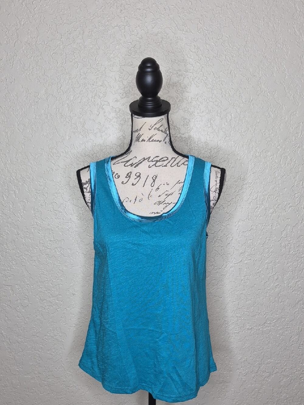 Scoop Neck Tank Top Teal Size S‎